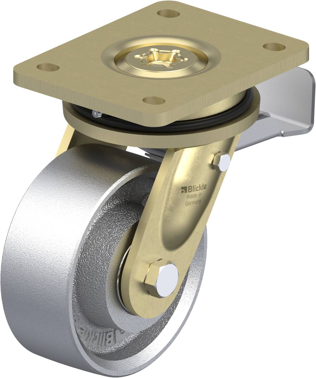 Blickle 626051 LS-G 127K-ST Kółko skrętne z hamulcem Średnica koła: 125 mm Maksymalne obciążenie: 750 kg 1 szt. - obrazek 1