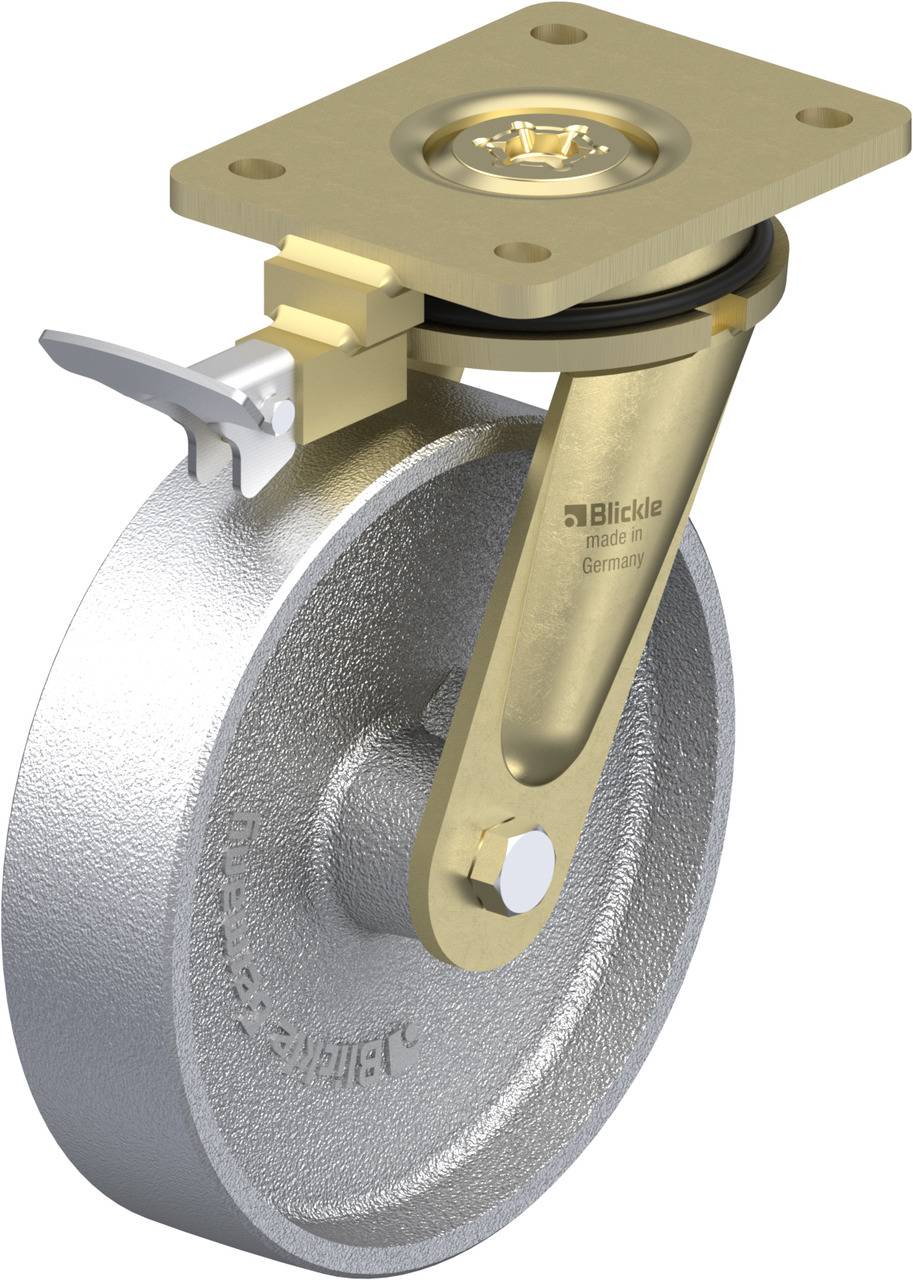 Blickle 853097 LS-G 200G-RI4 Kółko skrętne z hamulcem Średnica koła: 200 mm Maksymalne obciążenie: 1100 kg 1 szt. - obrazek 1