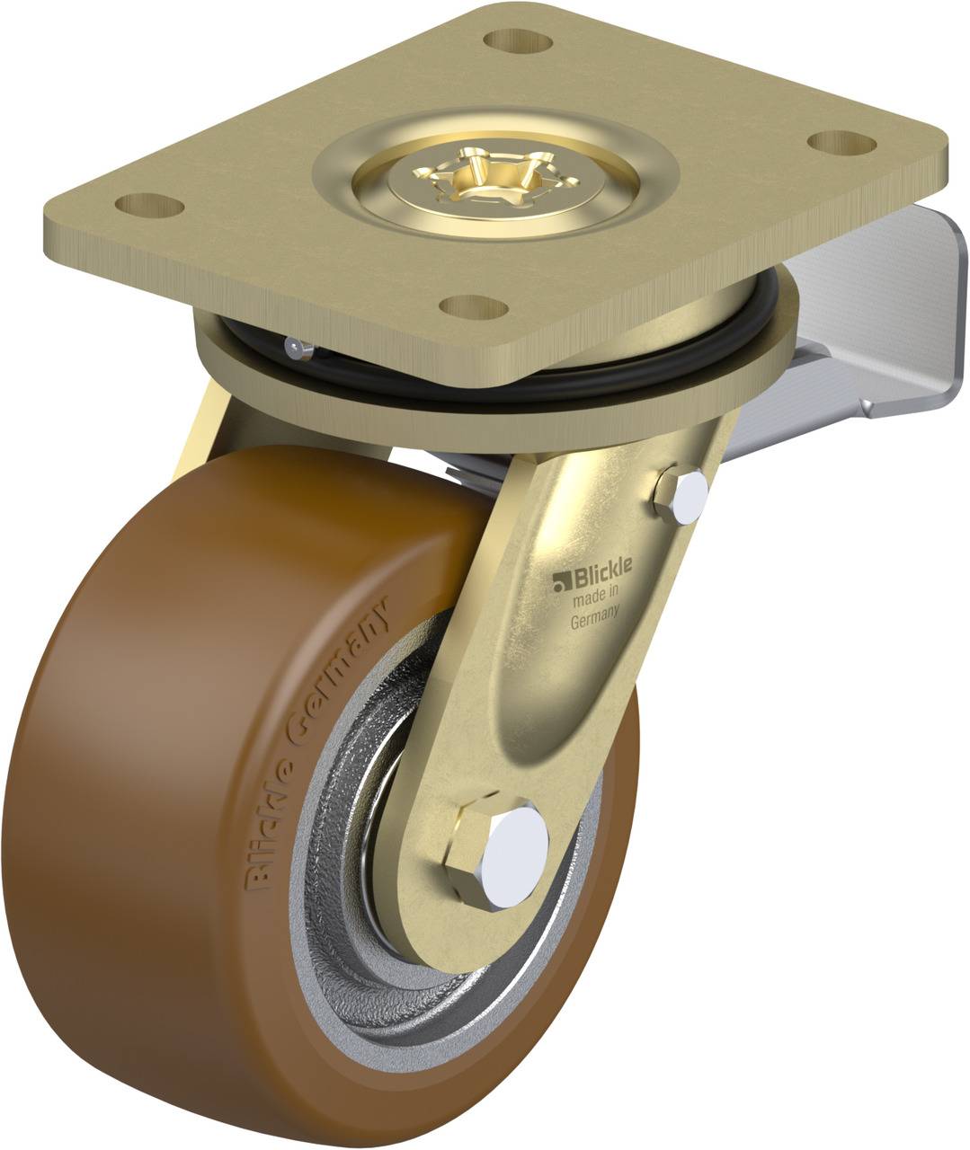 Blickle 755029 LS-GB 128K-ST Kółko skrętne z hamulcem Średnica koła: 125 mm Maksymalne obciążenie: 850 kg 1 szt. - obrazek 1