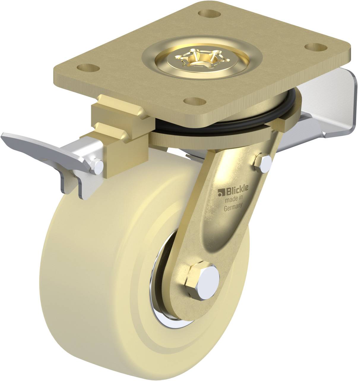 Blickle 741460 LS-GSPO 125K-ST-RI4 Kółko skrętne z hamulcem Średnica koła: 125 mm Maksymalne obciążenie: 1750 kg 1 szt. - obrazek 1