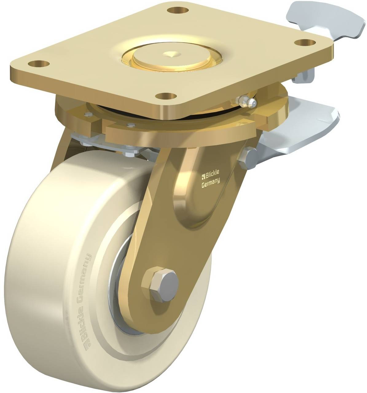 Blickle 706507 LS-GSPO 150K-35-ST-RI4 Kółko skrętne z hamulcem Średnica koła: 150 mm Maksymalne obciążenie: 2500 kg 1 sz - obrazek 1
