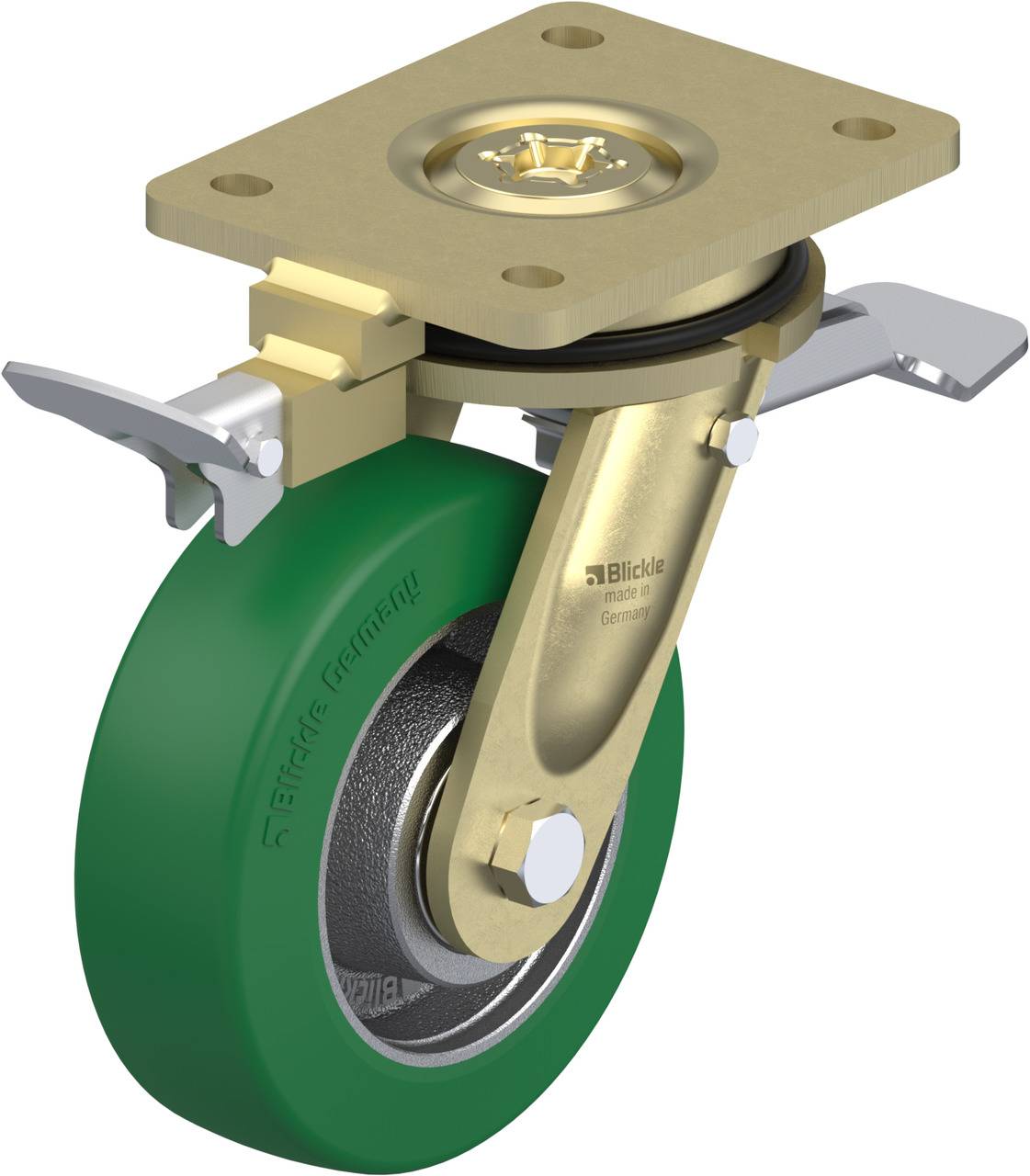 Blickle 852419 LS-GST 150K-ST-RI4 Kółko skrętne z hamulcem Średnica koła: 150 mm Maksymalne obciążenie: 570 kg 1 szt. - obrazek 1