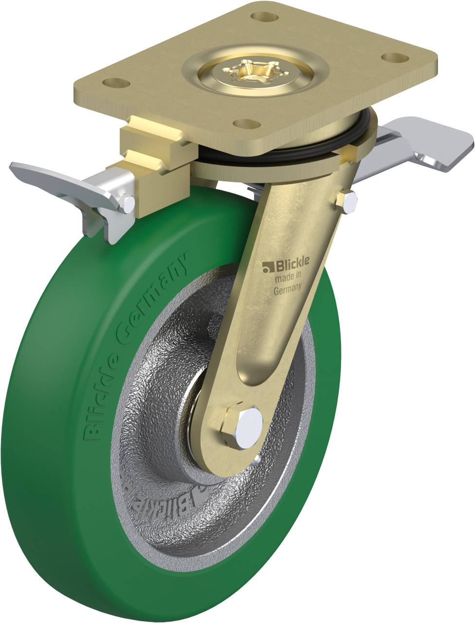 Blickle 852427 LS-GST 200K-ST-RI4 Kółko skrętne z hamulcem Średnica koła: 200 mm Maksymalne obciążenie: 800 kg 1 szt. - obrazek 1