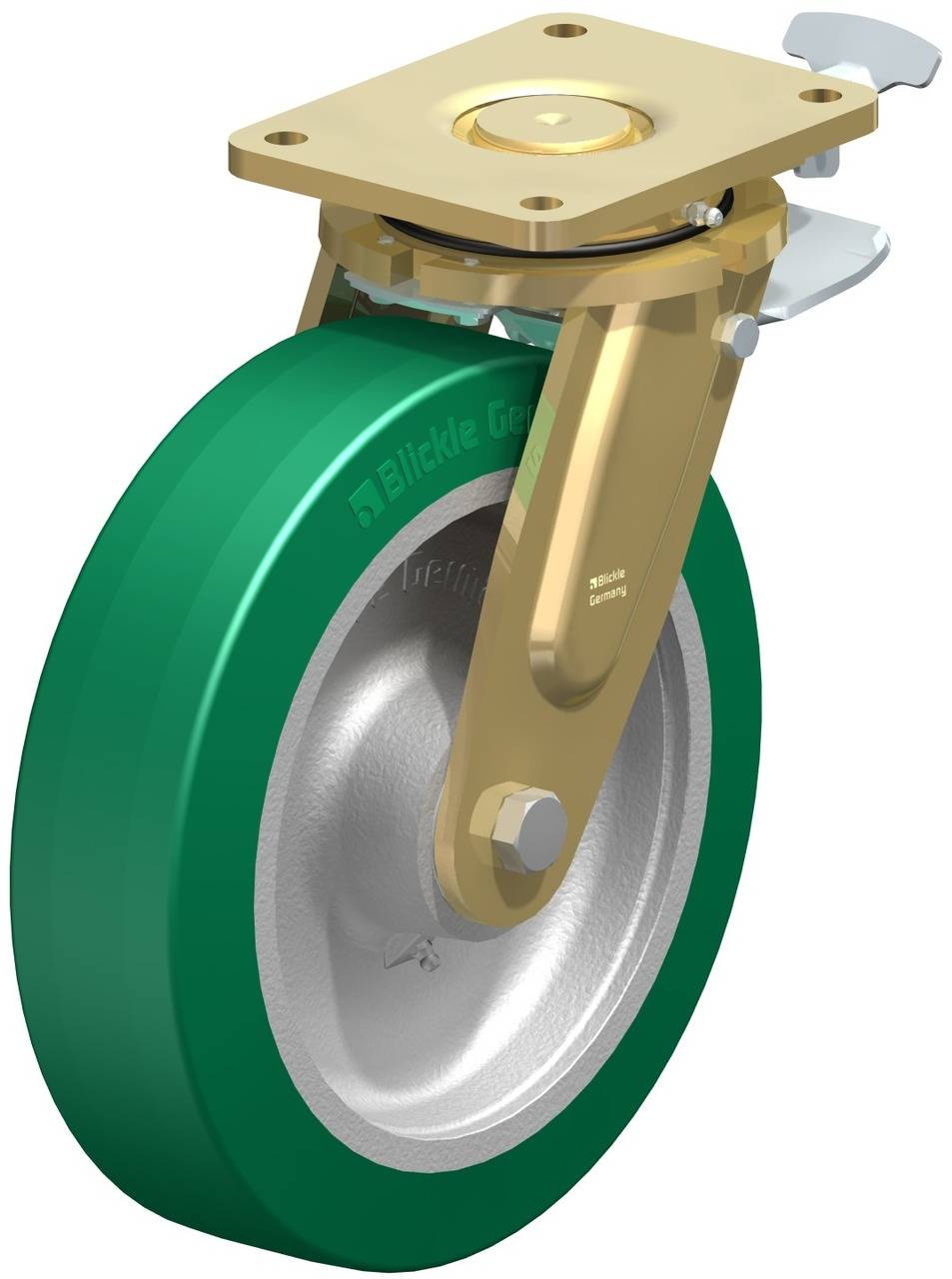 Blickle 852442 LS-GST 302K-ST-RI4 Kółko skrętne z hamulcem Średnica koła: 300 mm Maksymalne obciążenie: 1800 kg 1 szt. - obrazek 1