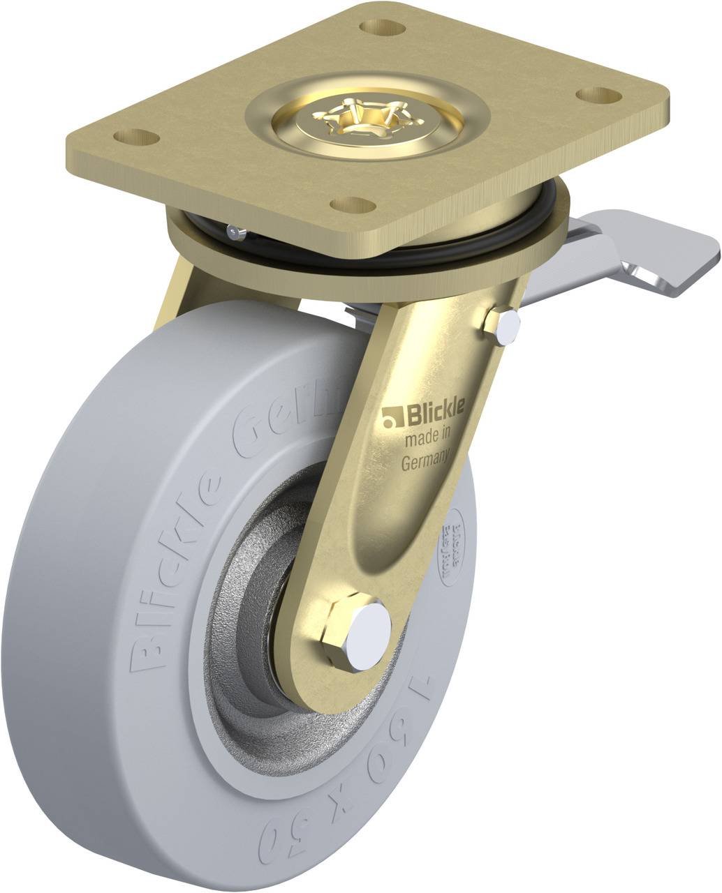 Blickle 381889 LS-SE 160K-ST-SG Kółko skrętne z hamulcem Średnica koła: 160 mm Maksymalne obciążenie: 450 kg 1 szt. - obrazek 1