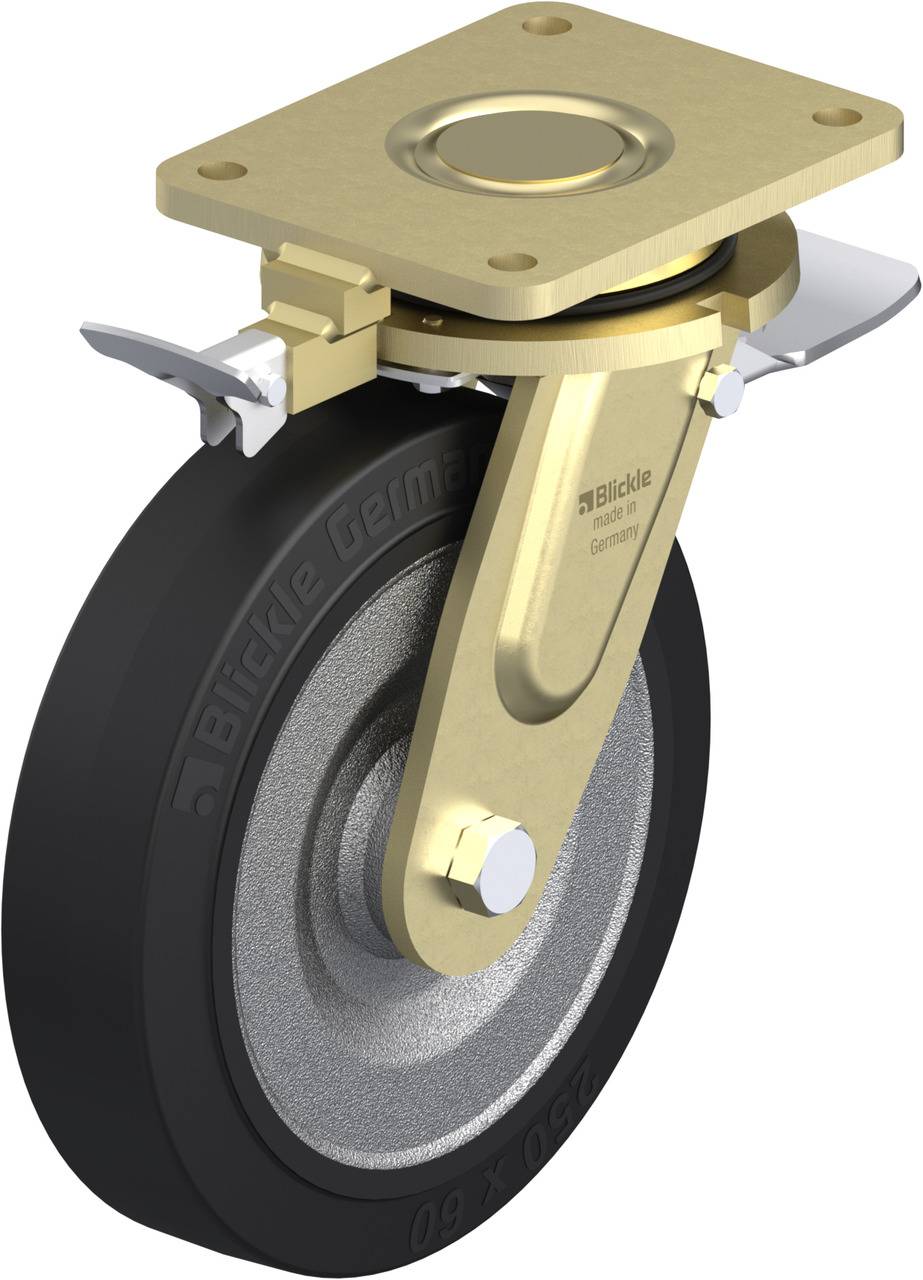 Blickle 738197 LS-SE 250K-ST-RI4 Kółko skrętne z hamulcem Średnica koła: 250 mm Maksymalne obciążenie: 850 kg 1 szt. - obrazek 1