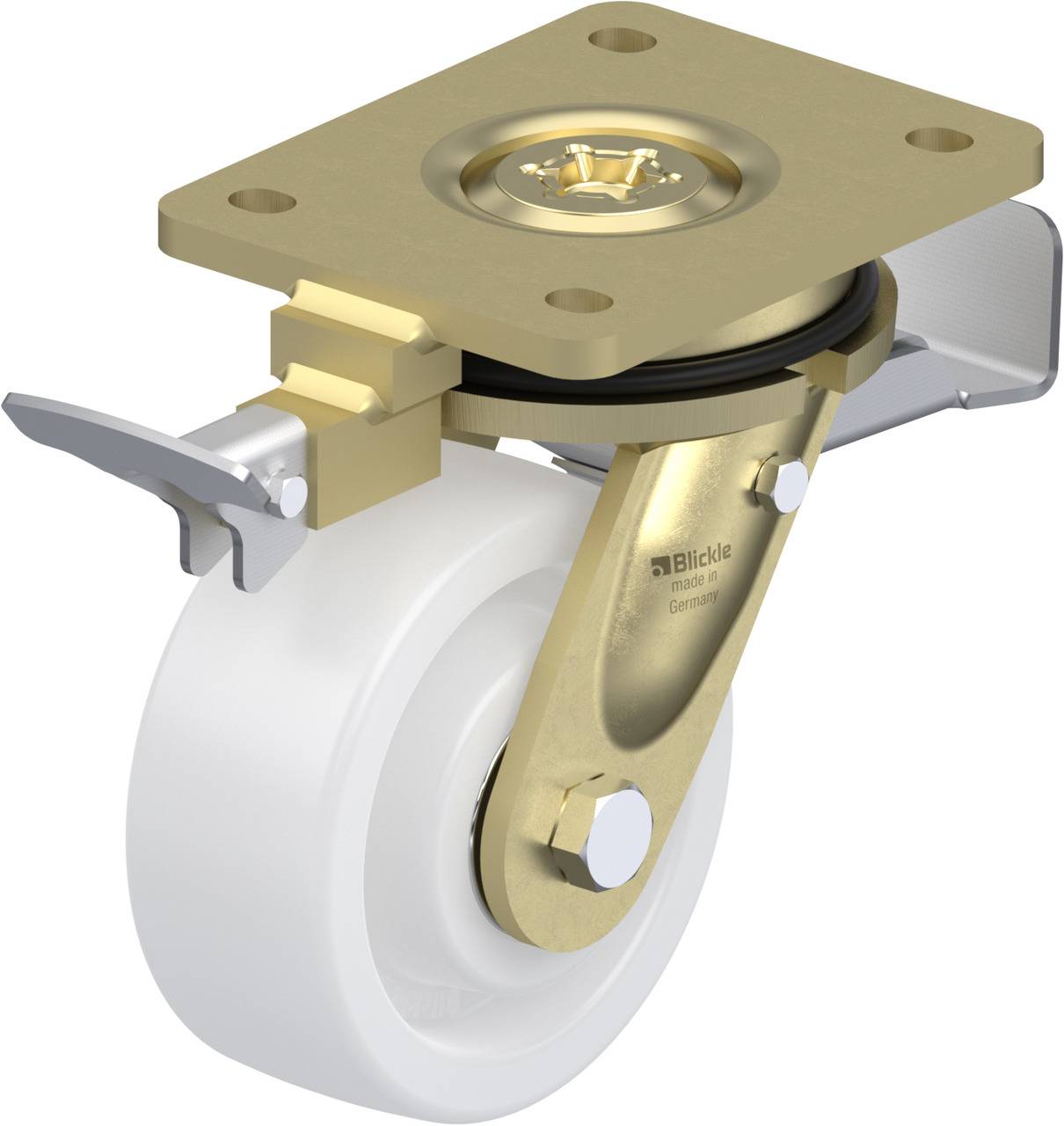 Blickle 853015 LS-SPO 127K-ST-RI4 Kółko skrętne z hamulcem Średnica koła: 125 mm Maksymalne obciążenie: 750 kg 1 szt. - obrazek 1