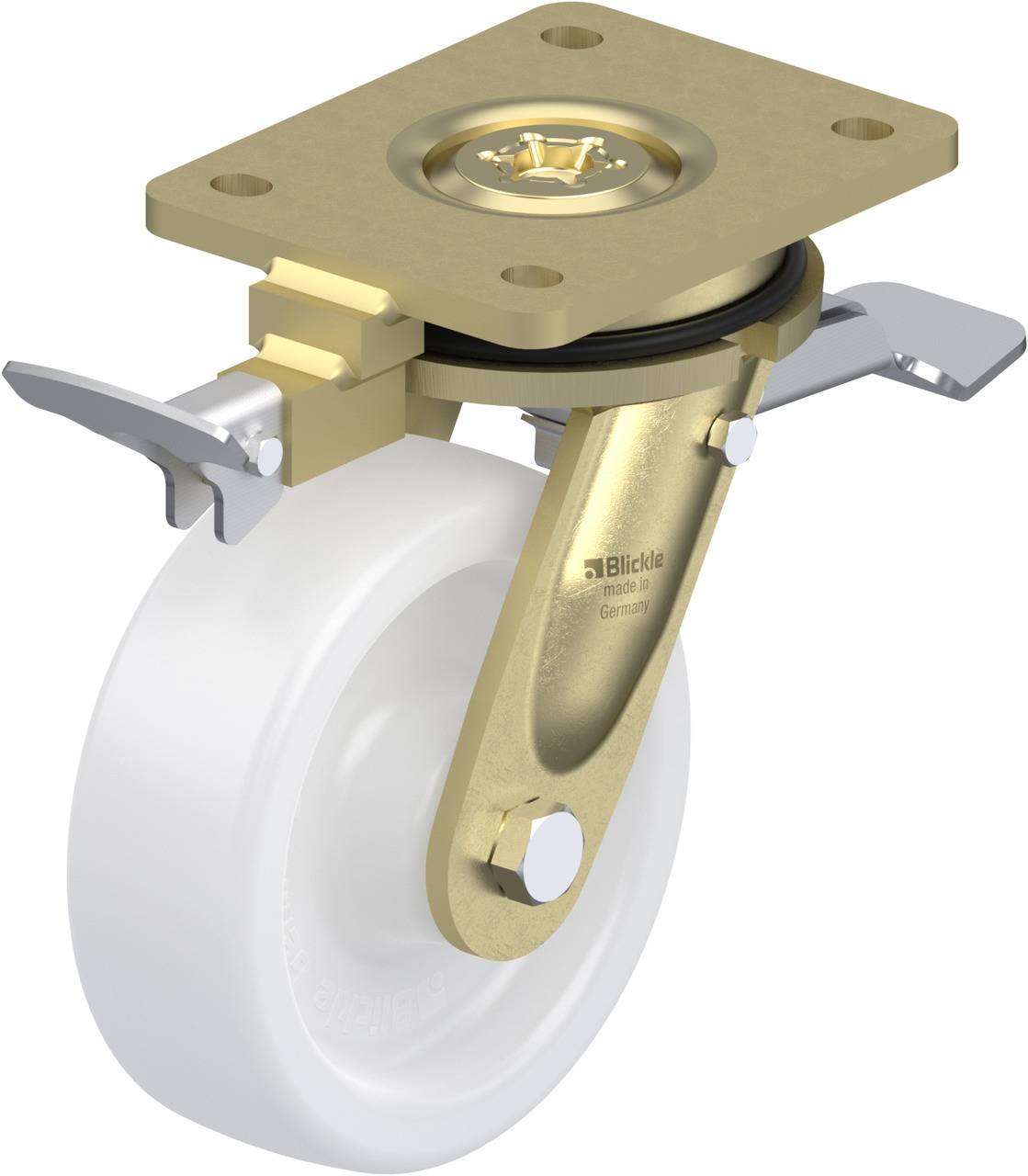 Blickle 853020 LS-SPO 150G-ST-RI4 Kółko skrętne z hamulcem Średnica koła: 150 mm Maksymalne obciążenie: 800 kg 1 szt. - obrazek 1
