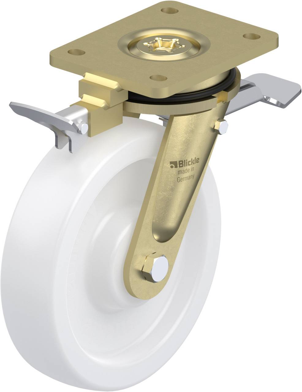 Blickle 853047 LS-SPO 200G-ST-RI4 Kółko skrętne z hamulcem Średnica koła: 200 mm Maksymalne obciążenie: 1500 kg 1 szt. - obrazek 1