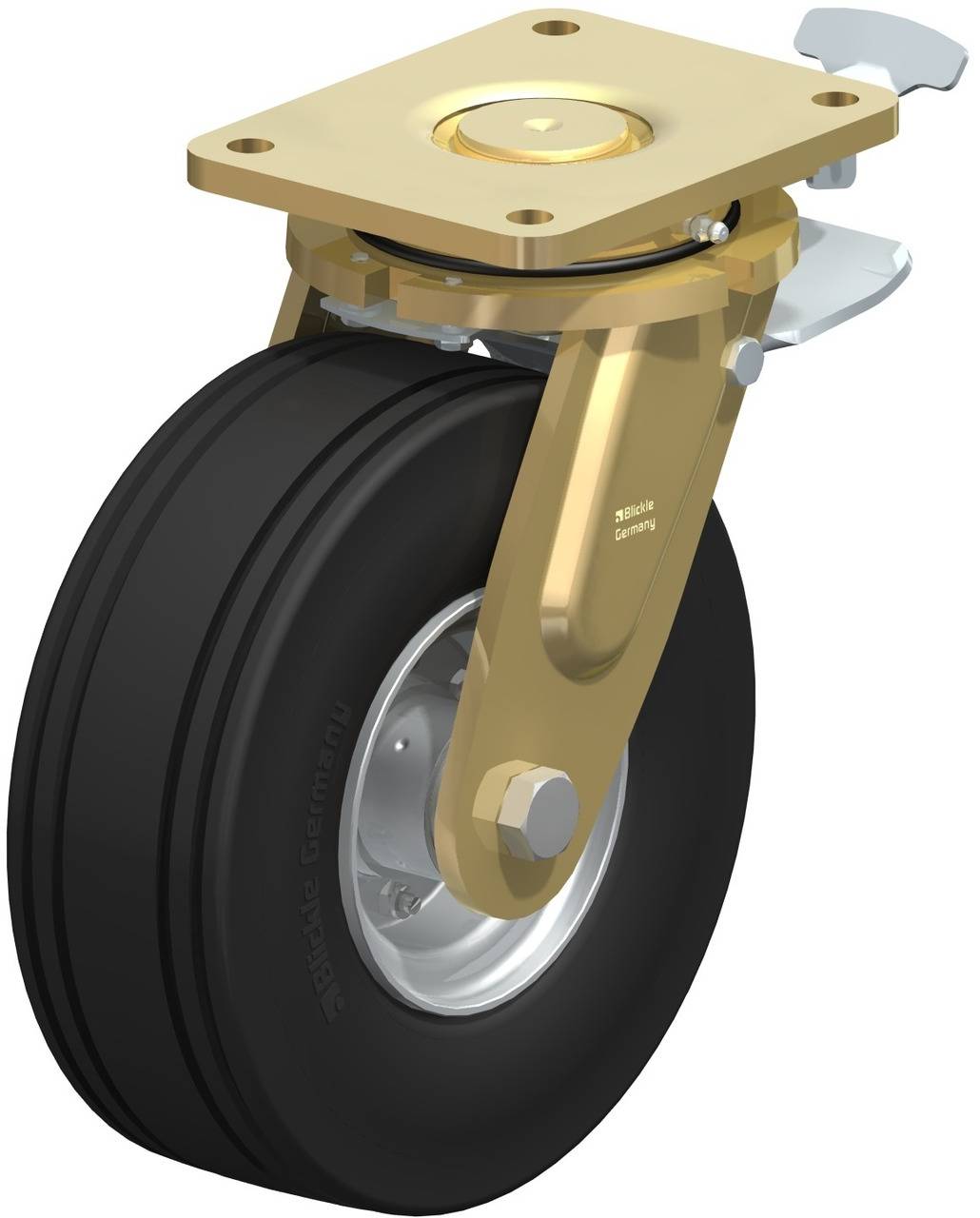 Blickle 846478 LS-VLE 250K-ST-RI4 Kółko skrętne z hamulcem Średnica koła: 250 mm Maksymalne obciążenie: 450 kg 1 szt. - obrazek 1