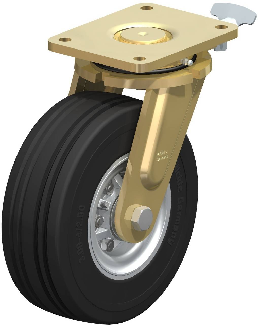 Blickle 852135 LS-VLE 252K-RI4 Kółko skrętne z hamulcem Średnica koła: 250 mm Maksymalne obciążenie: 600 kg 1 szt. - obrazek 1
