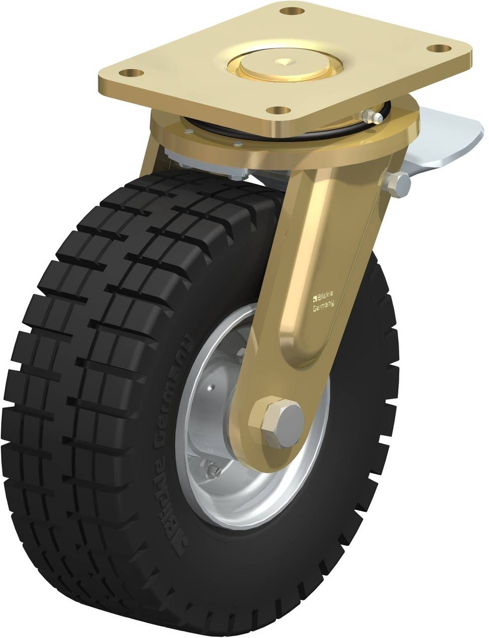 Blickle 297523 LS-VLE 255K-ST Kółko skrętne z hamulcem Średnica koła: 250 mm Maksymalne obciążenie: 450 kg 1 szt. - obrazek 1