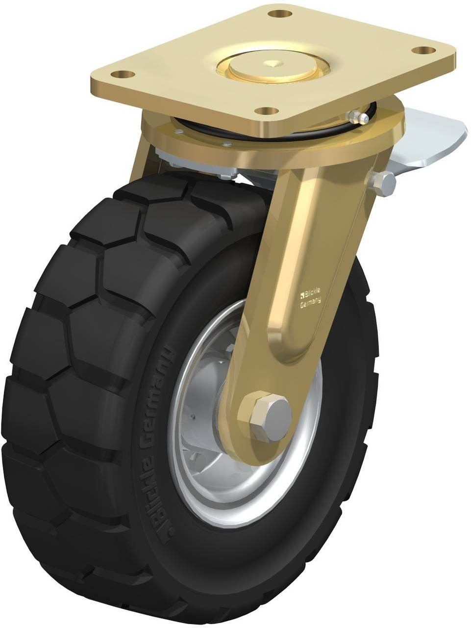 Blickle 651315 LS-VLE 257K-ST Kółko skrętne z hamulcem Średnica koła: 250 mm Maksymalne obciążenie: 600 kg 1 szt. - obrazek 1