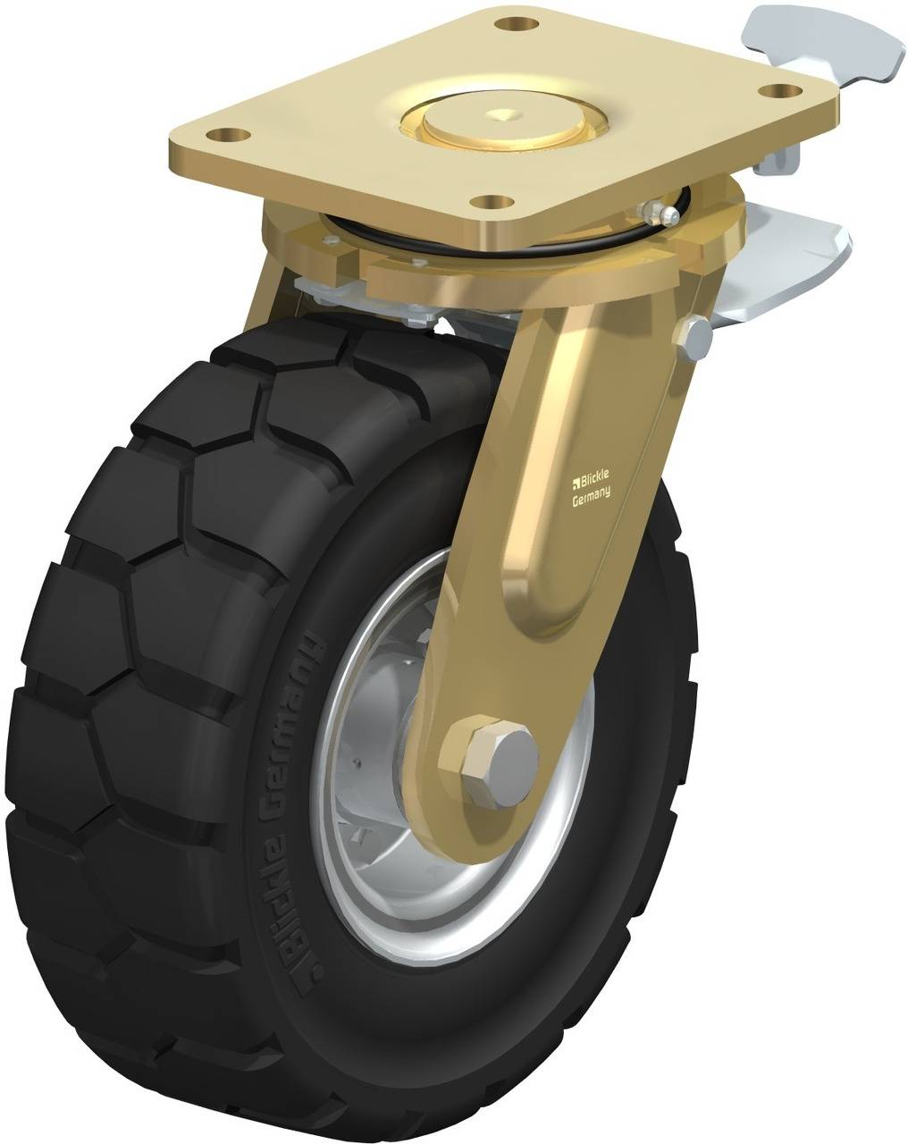 Blickle 852136 LS-VLE 257K-ST-RI4 Kółko skrętne z hamulcem Średnica koła: 250 mm Maksymalne obciążenie: 600 kg 1 szt. - obrazek 1