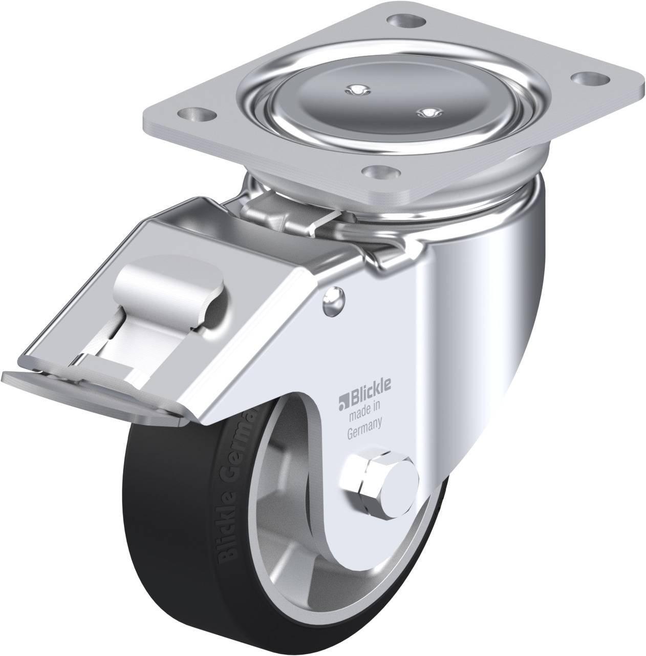 Blickle 759153 LUH-ALEV 127K-FI Kółko skrętne z hamulcem Średnica koła: 125 mm Maksymalne obciążenie: 300 kg 1 szt. - obrazek 1