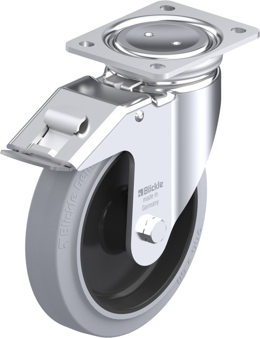 Blickle 851625 LUH-POEV 200XR-FI-SG Kółko skrętne z hamulcem Średnica koła: 200 mm Maksymalne obciążenie: 500 kg 1 szt. - obrazek 1