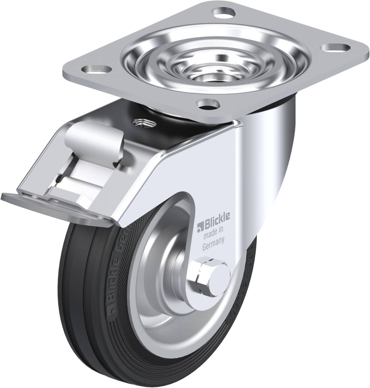 Blickle 8789 L-V 100R-FI Kółko skrętne z hamulcem Średnica koła: 100 mm Maksymalne obciążenie: 70 kg 1 szt. - obrazek 1