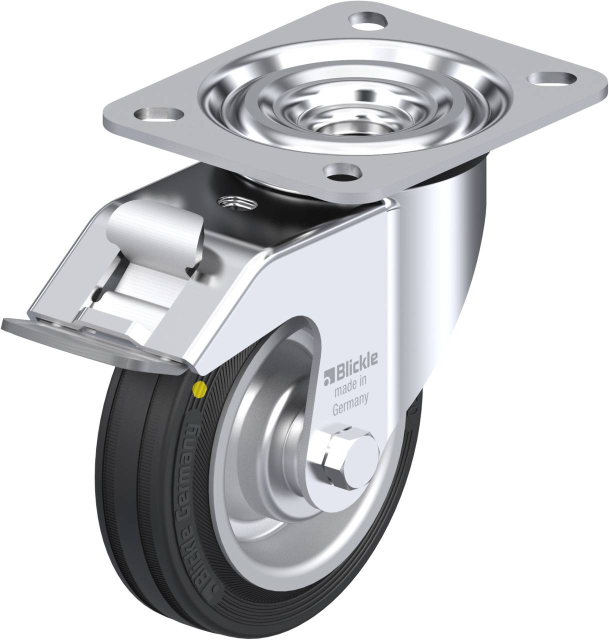 Blickle 299 L-V 100R-FI-EL Kółko skrętne z hamulcem Średnica koła: 100 mm Maksymalne obciążenie: 70 kg 1 szt. - obrazek 1