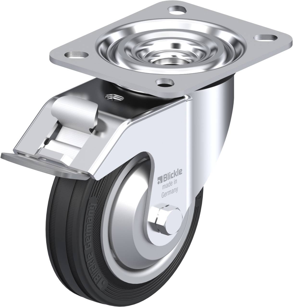 Blickle 231209 L-V 100R-FI-FA Kółko skrętne z hamulcem Średnica koła: 100 mm Maksymalne obciążenie: 70 kg 1 szt. - obrazek 1