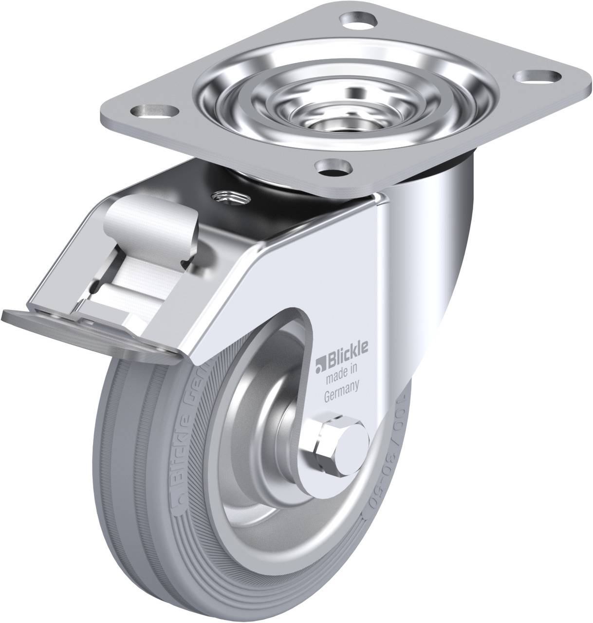 Blickle 230987 L-V 100R-FI-SG Kółko skrętne z hamulcem Średnica koła: 100 mm Maksymalne obciążenie: 70 kg 1 szt. - obrazek 1