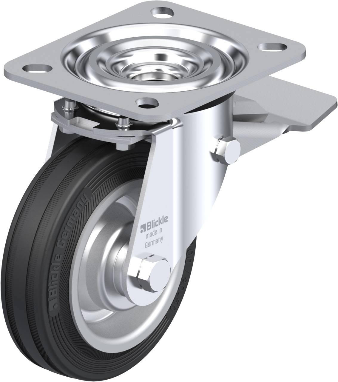 Blickle 35535 L-V 100R-ST Kółko skrętne z hamulcem Średnica koła: 100 mm Maksymalne obciążenie: 70 kg 1 szt. - obrazek 1