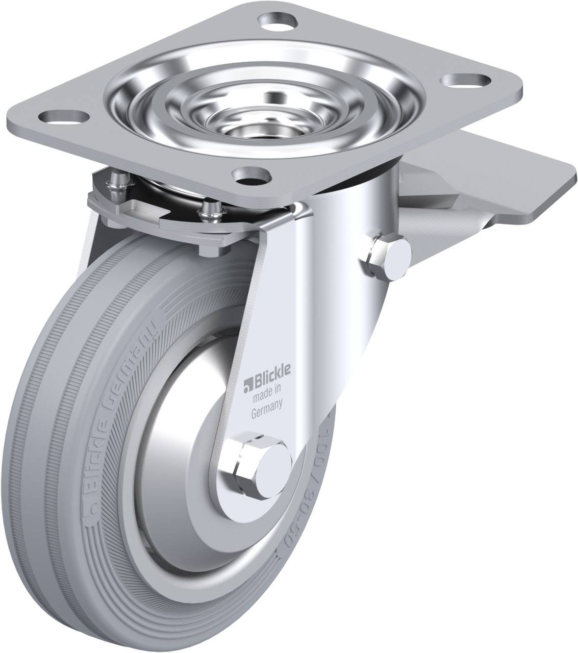 Blickle 70052 L-V 100R-ST-SG-FA Kółko skrętne z hamulcem Średnica koła: 100 mm Maksymalne obciążenie: 70 kg 1 szt. - obrazek 1
