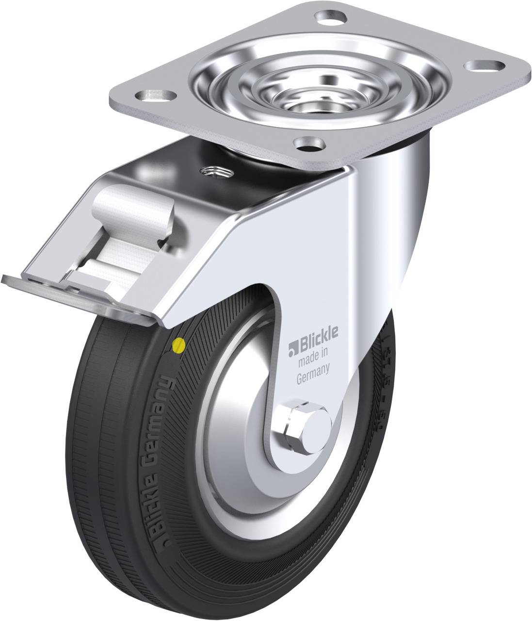 Blickle 234773 L-V 125R-FI-EL-FA Kółko skrętne z hamulcem Średnica koła: 125 mm Maksymalne obciążenie: 100 kg 1 szt. - obrazek 1