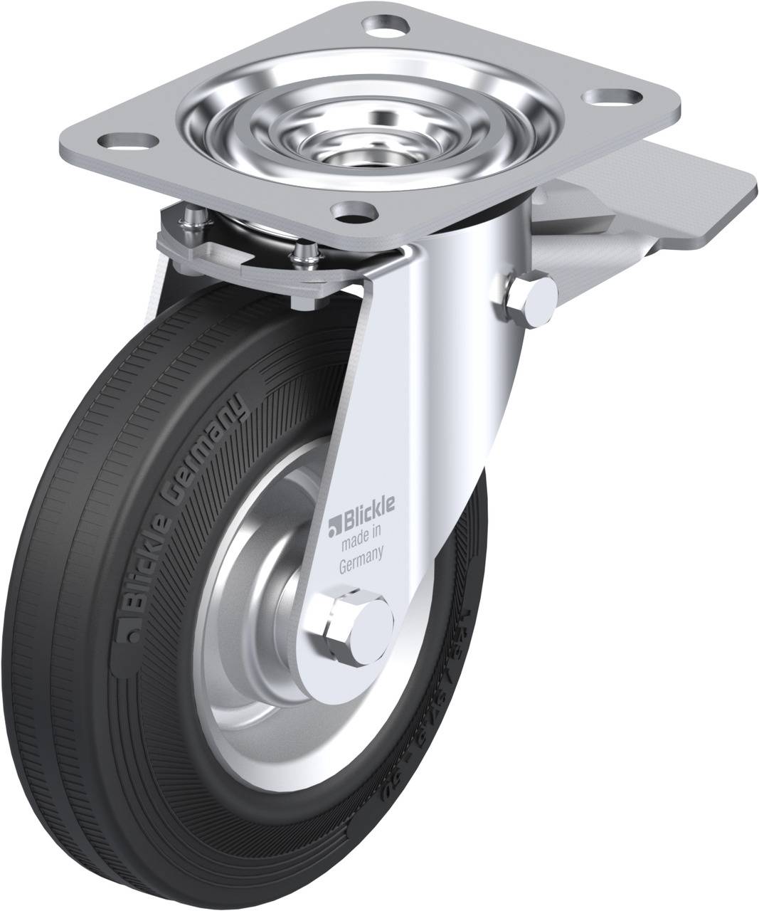 Blickle 36012 L-V 125R-ST Kółko skrętne z hamulcem Średnica koła: 125 mm Maksymalne obciążenie: 100 kg 1 szt. - obrazek 1