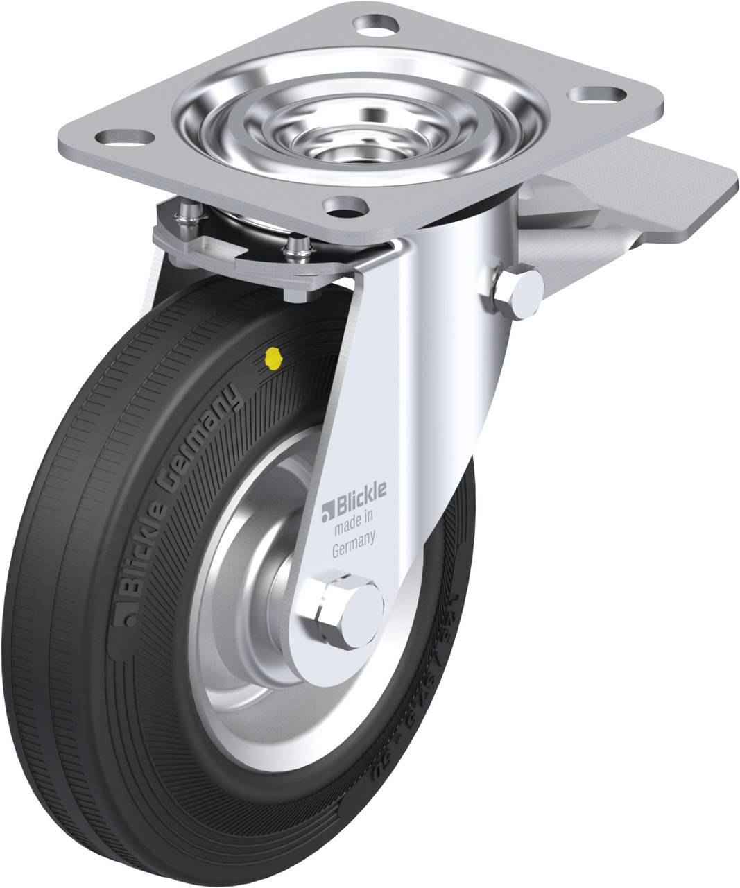 Blickle 56242 L-V 125R-ST-EL Kółko skrętne z hamulcem Średnica koła: 125 mm Maksymalne obciążenie: 100 kg 1 szt. - obrazek 1