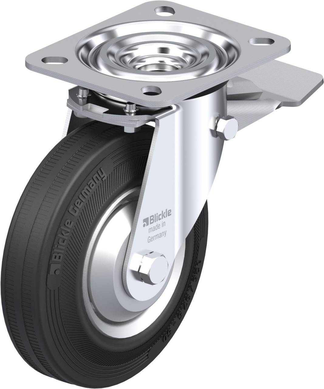 Blickle 53694 L-V 125R-ST-FA Kółko skrętne z hamulcem Średnica koła: 125 mm Maksymalne obciążenie: 100 kg 1 szt. - obrazek 1