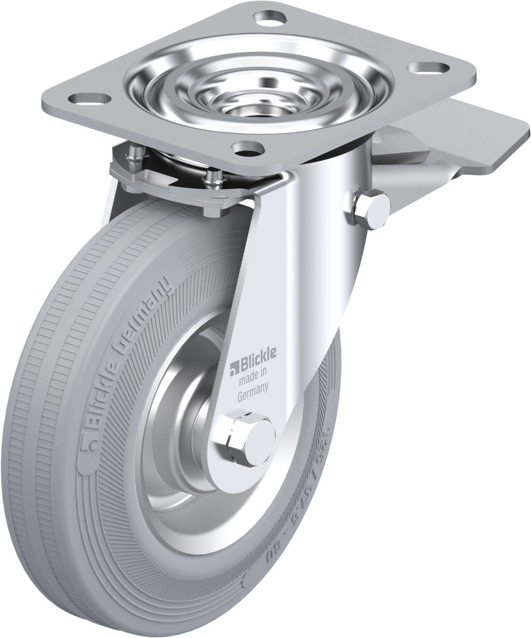 Blickle 59618 L-V 125R-ST-SG Kółko skrętne z hamulcem Średnica koła: 125 mm Maksymalne obciążenie: 100 kg 1 szt. - obrazek 1