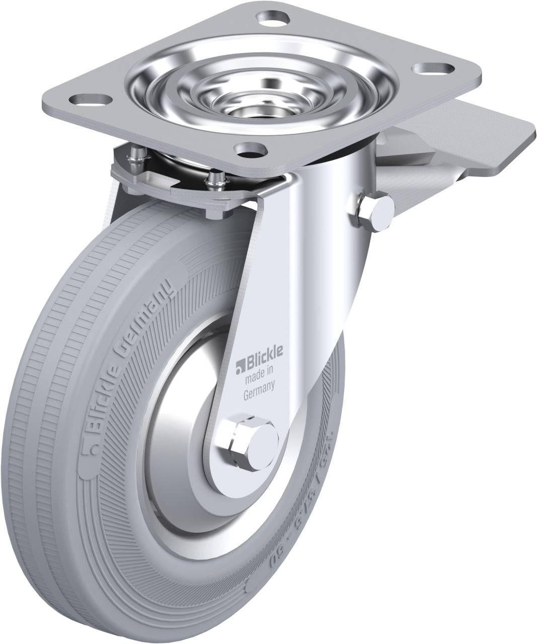 Blickle 59212 L-V 125R-ST-SG-FA Kółko skrętne z hamulcem Średnica koła: 125 mm Maksymalne obciążenie: 100 kg 1 szt. - obrazek 1