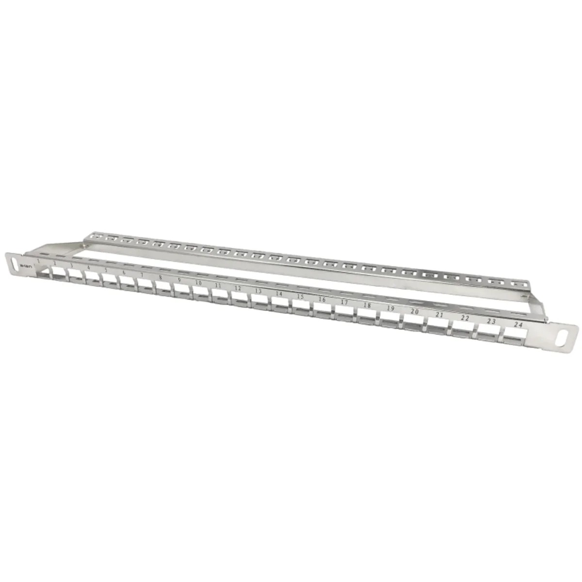 Patch panel 19 modularny 24 portów 0.5U niewyposażony, z podporą ALANTEC PK045 - obrazek 1