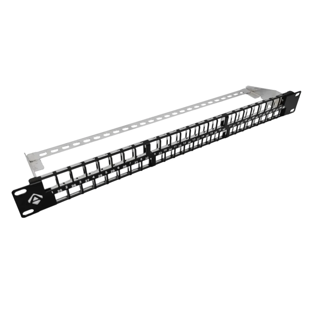 Patch panel 19 modularny 48 portów 1U z podporą niewyposażony ALANTEC PK046