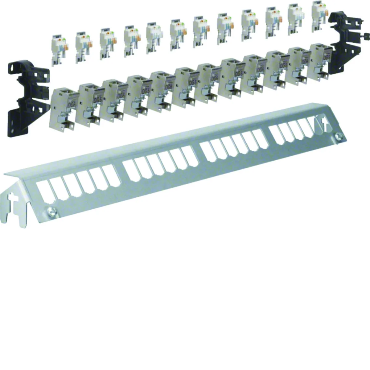 Patch-Panel 24-kr. długi z 12xRJ45-kat 6A ekranowane FZ24MM - obrazek 1