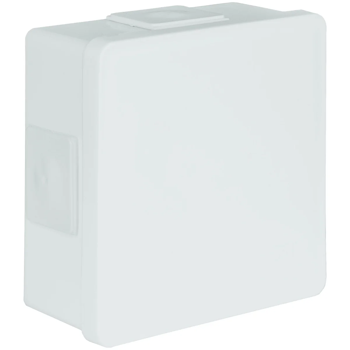 PF Puszka natynkowa z dławnicami gumowymi 4-wlotowa 86x86x40mm IP55 dekiel klik-klak biała 001-01
