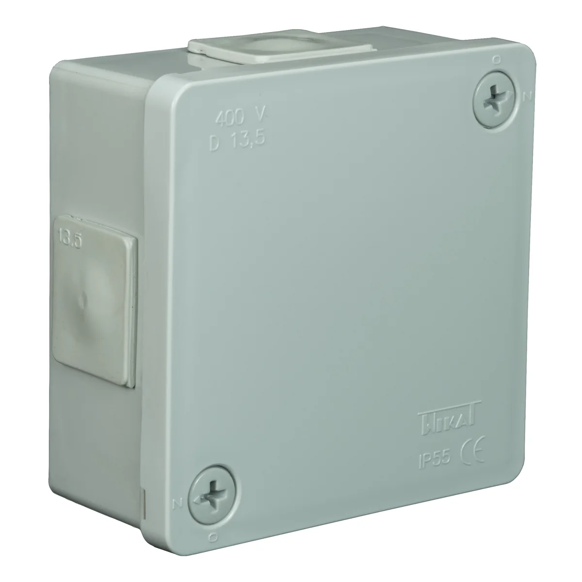 PF Puszka natynkowa z dławnicami gumowymi 4-wlotowa 86x86x40mm IP55 dekiel na 2 wkręty popiel 021-03