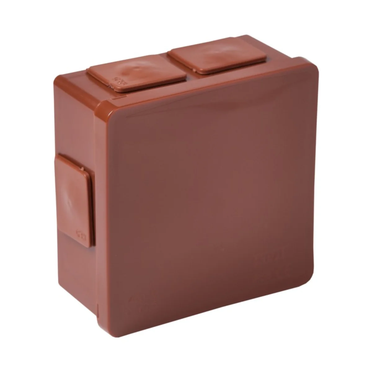 PF Puszka natynkowa z dławnicami gumowymi 6-wlotowa 86x86x40mm IP55 dekiel klik-klak brązowa 002-02
