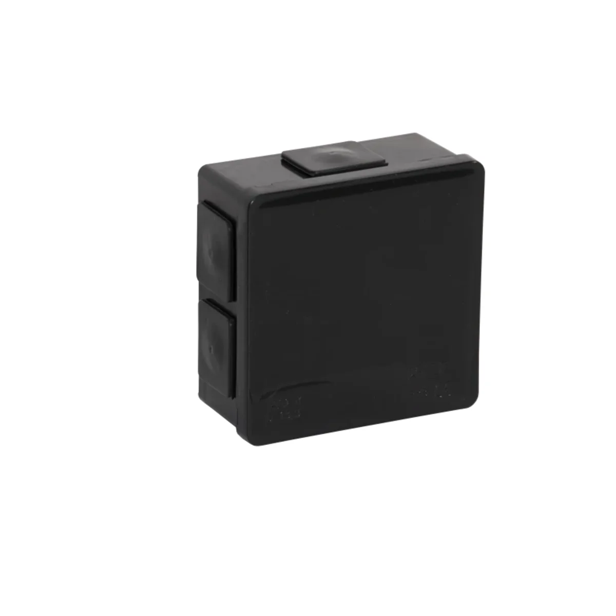 PF Puszka natynkowa z dławnicami gumowymi 6-wlotowa 86x86x40mm IP55 dekiel klik-klak czarna 002-05
