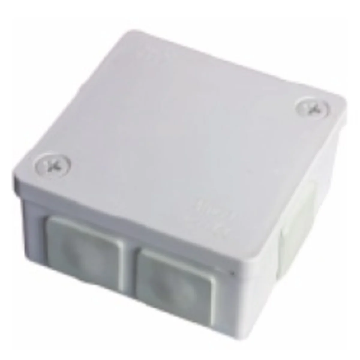 PF Puszka natynkowa z dławnicami gumowymi 6-wlotowa 86x86x40mm IP55 dekiel na 2 wkręty biała 022-01