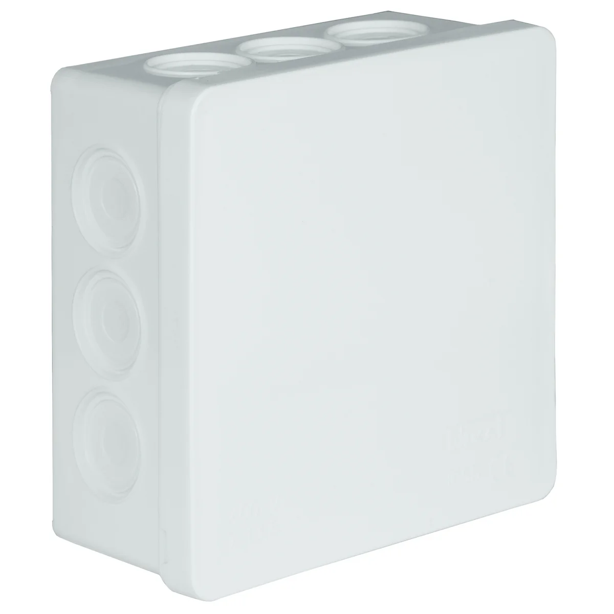PF Puszka natynkowa z osłabieniami 12-wlotowa 86x86x40mm IP55 dekiel klik-klak biała 003-01
