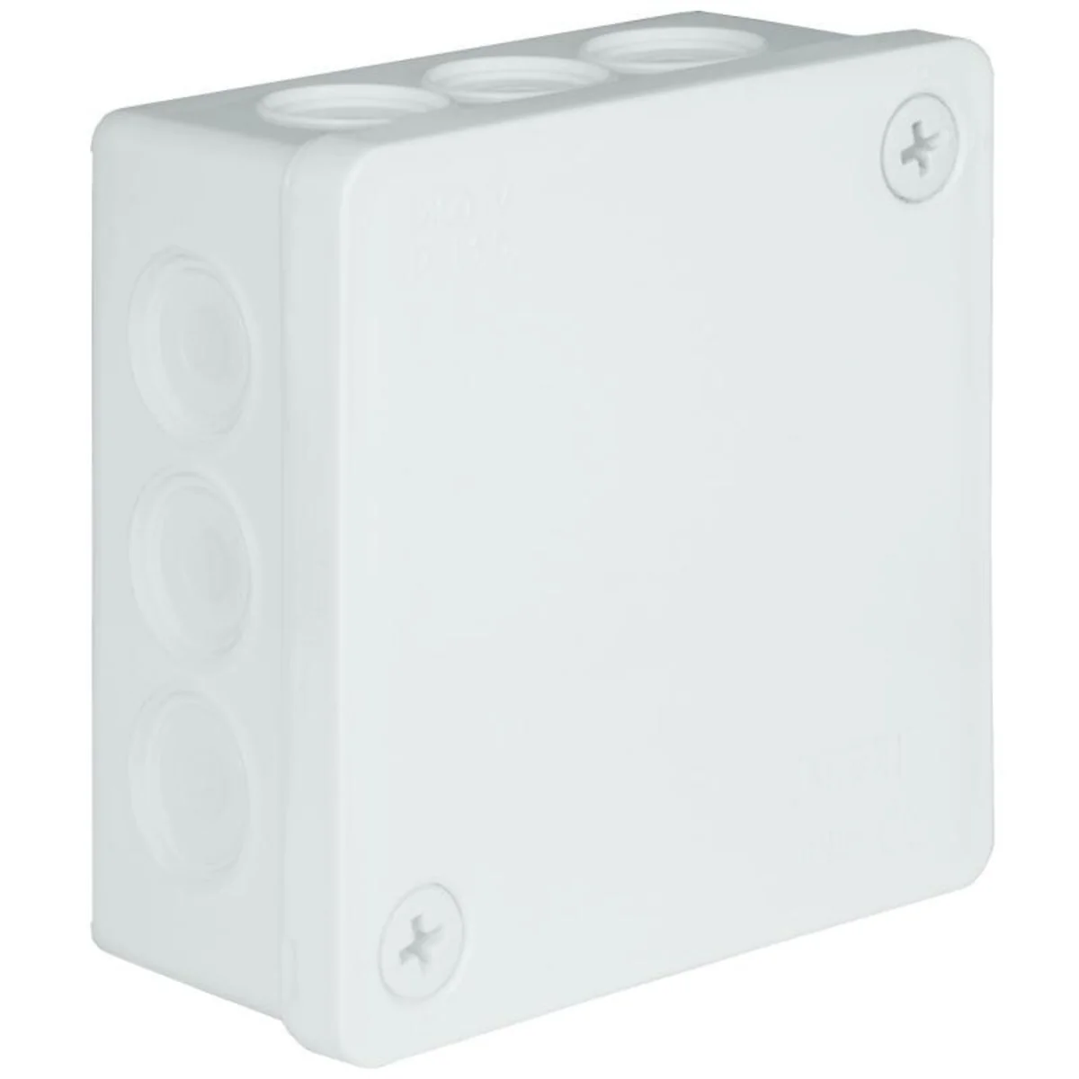 PF Puszka natynkowa z osłabieniami 12-wlotowa 86x86x40mm IP55 dekiel na 2 wkręty biała 023-01 - obrazek 1