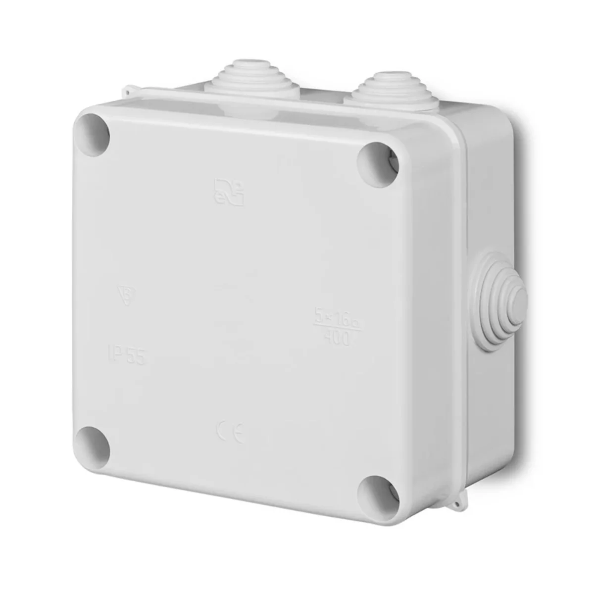 PK-5 puszka natynkowa 133x133x83 6 dławic IP 55 - kolor biały 0252-00 - obrazek 1