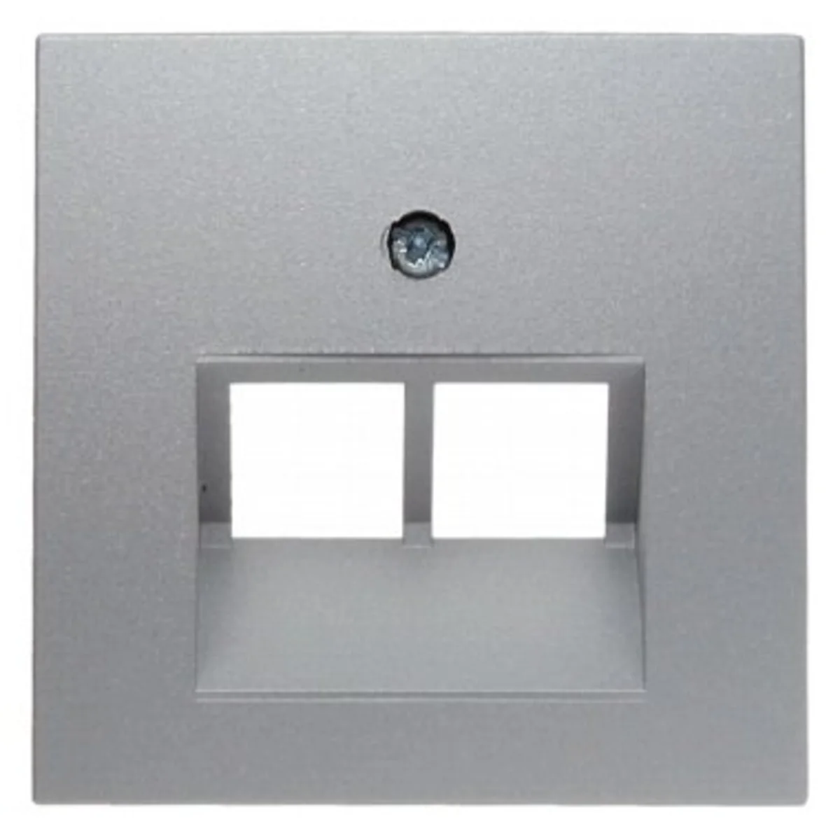 Płytka do gniazda przyłączeniowego UAE podwójnego (telefonicznego,komputerowego) aluminium mat 14091404 - obrazek 1