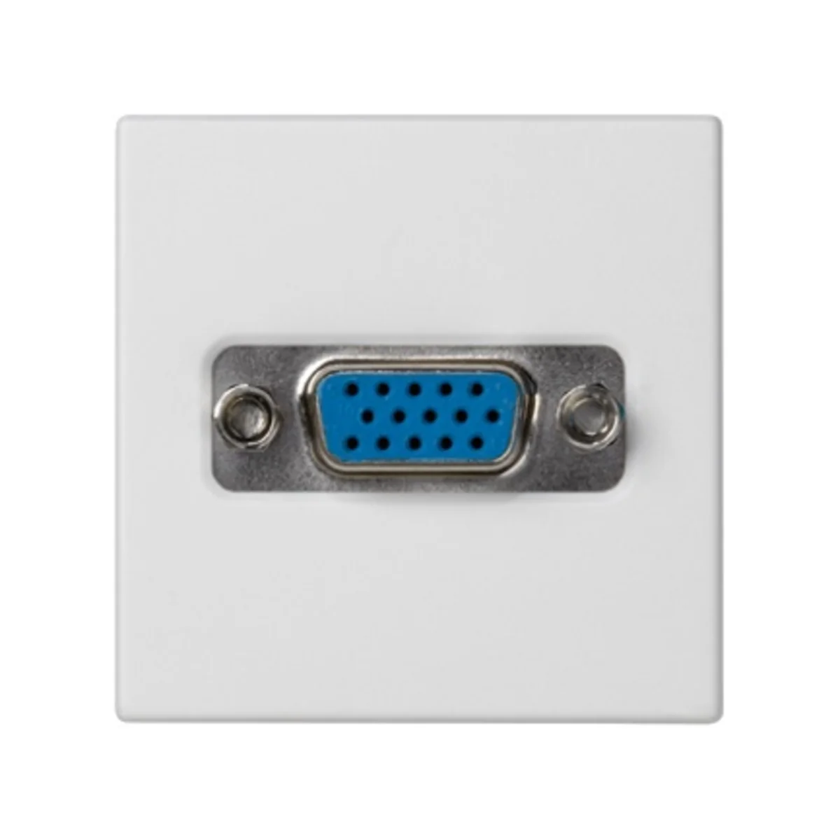 Płytka K45 złącza VGA (D-Sub 15) 45x45mm + wkład, zaciski śrubowe, czysta biel K100B/9