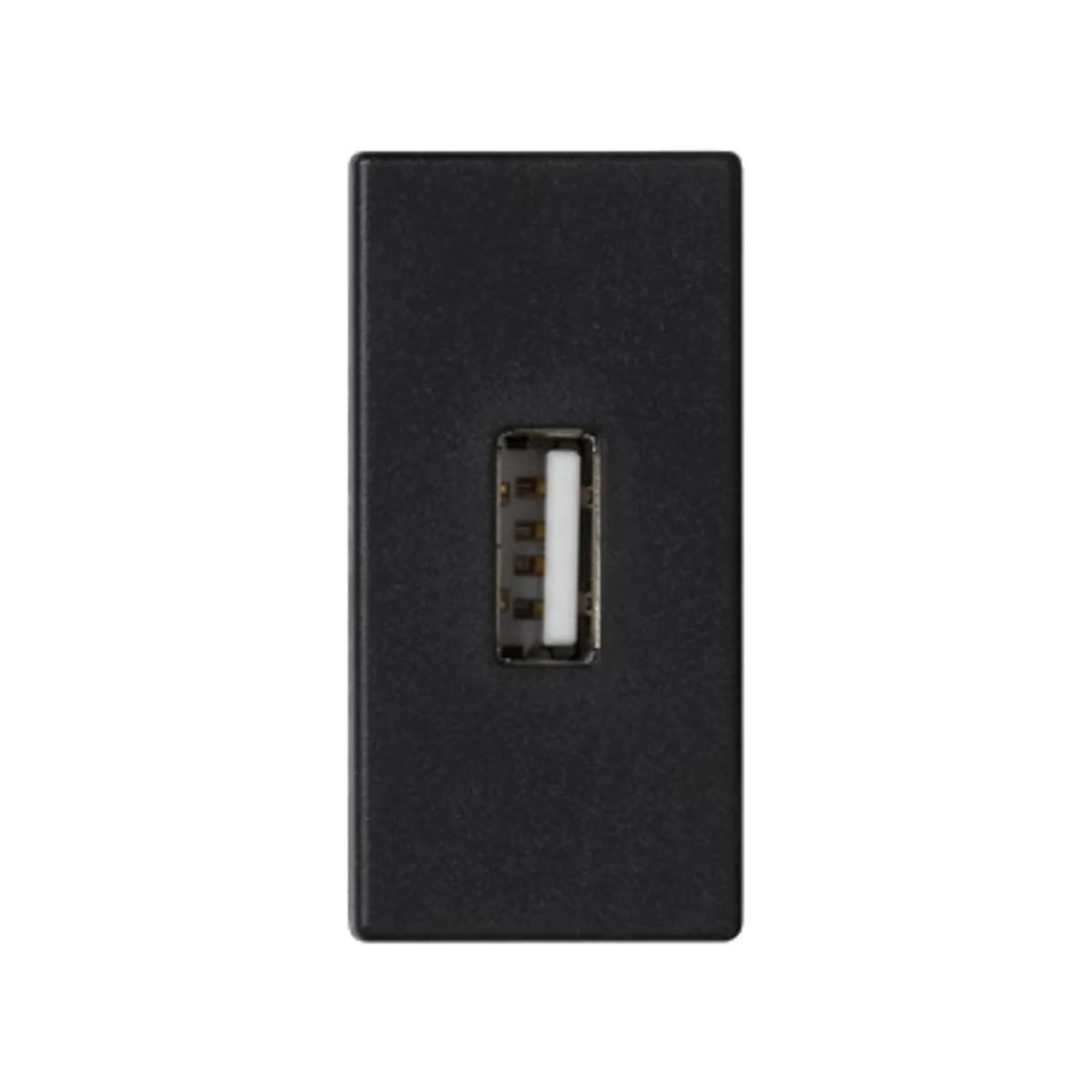 Płytka K45/2 złącza USB typ A żeńskie 22, 5x45mm + gniazdo, szary grafit K128B/14