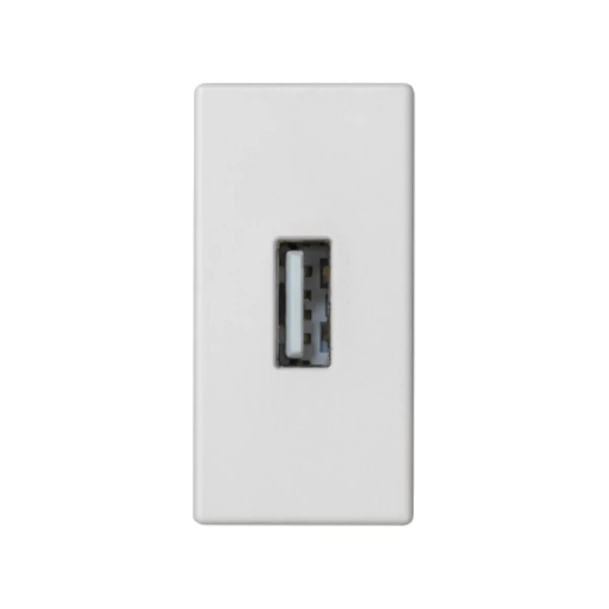 Płytka K45/2 złącza USB typ A żeńskie 22, 5x45mm + gniazdo, zaciski śrubowe, czysta biel K128B/9