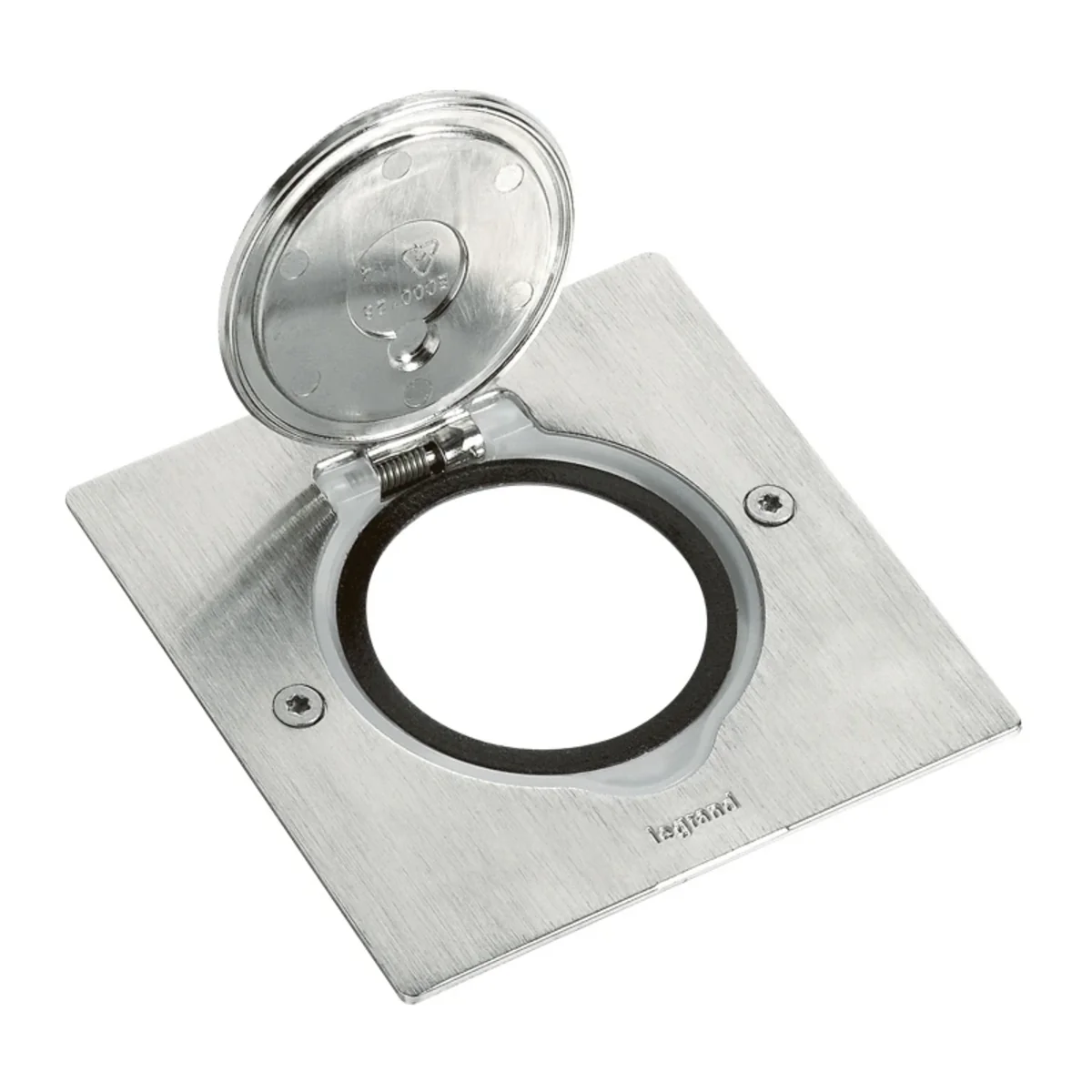 Pokrywa gniazda, pojedyncza, kwadratowa, Inox 089700 - obrazek 1