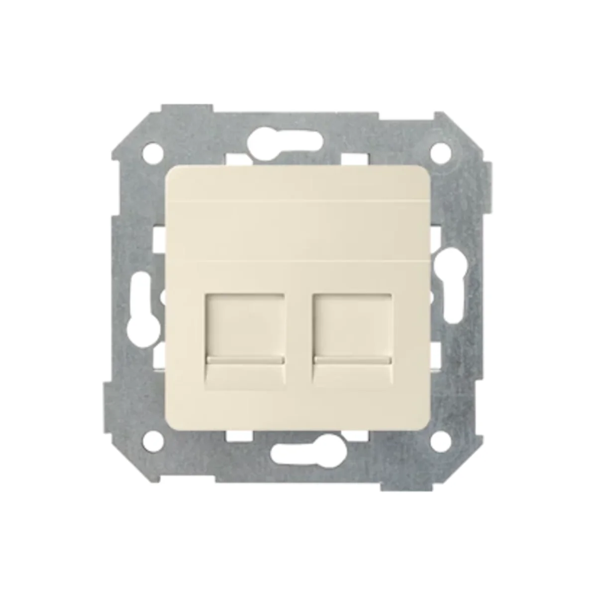 Pokrywa gniazda RJ45 2 gniazda z adapterem i żaluzjami beż 82006-31 - obrazek 1