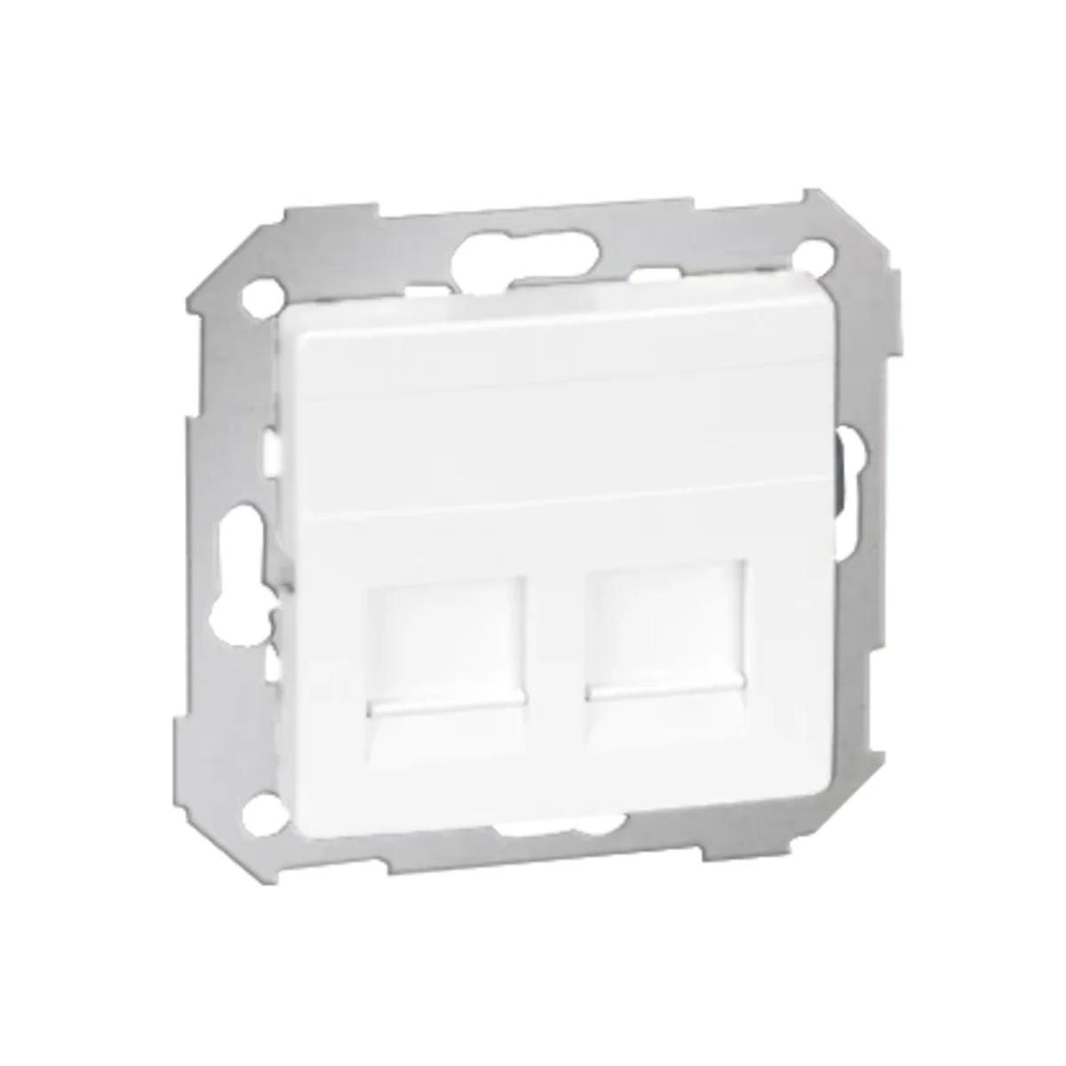 Pokrywa gniazda RJ45 2 gniazda z adapterem i żaluzjami biała 82006-30 - obrazek 1
